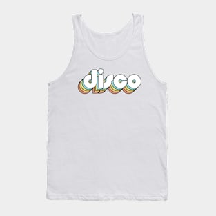 Disco - Retro Rainbow Typography Faded Style Tank Top